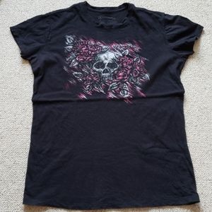 Converse Skull and Roses Black T-shirt Size XXL